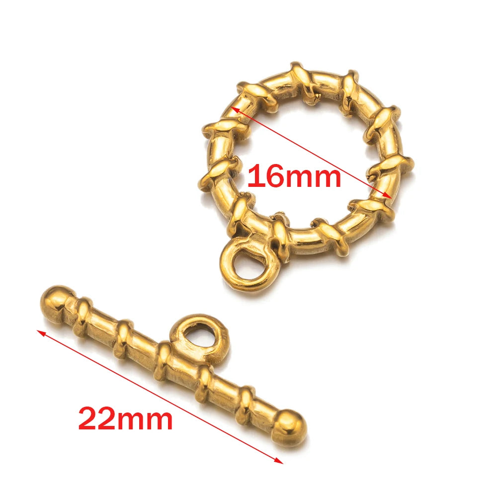 2 Sets Stainless Steel Heart Toggle Clasps Bracelet Closure Fastener Buckle OT End Connectors for Necklace Jewelry Making DIY