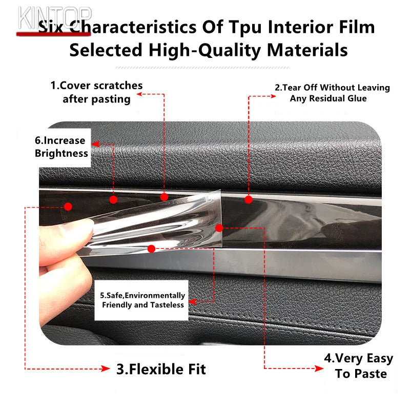 For LINCOLN CORSAIR 20-22 Car Interior Center Console Transparent TPU Protective Film Anti-scratch Repair Film Accessories Refit